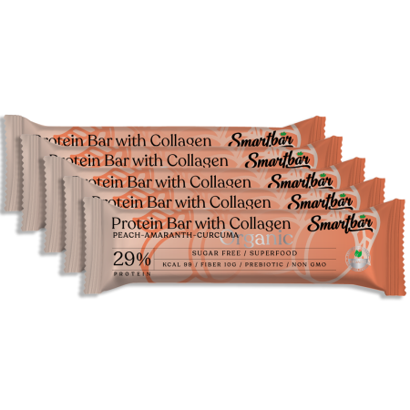 Батончик протеиновый Smartbar Protein ORGANIC "Персик, амарант и куркума", 5 шт. х 40 г